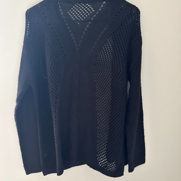 Black knitted open cardigan, Size M - Picture 2 of 2